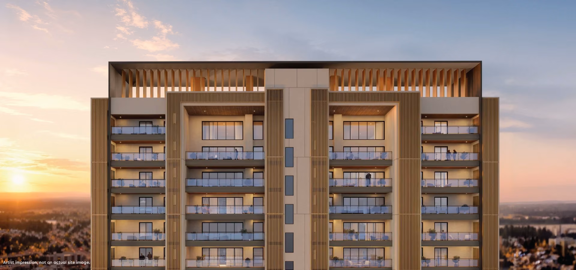 Godrej Samaris, Sector 53, Gurgaon: Godrej Samaris tower at sunset (artist's impression)