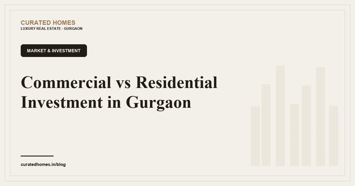 Commercial vs Residential Investment in Gurgaon. market & investment, Curated Homes Gurgaon luxury real estate blog