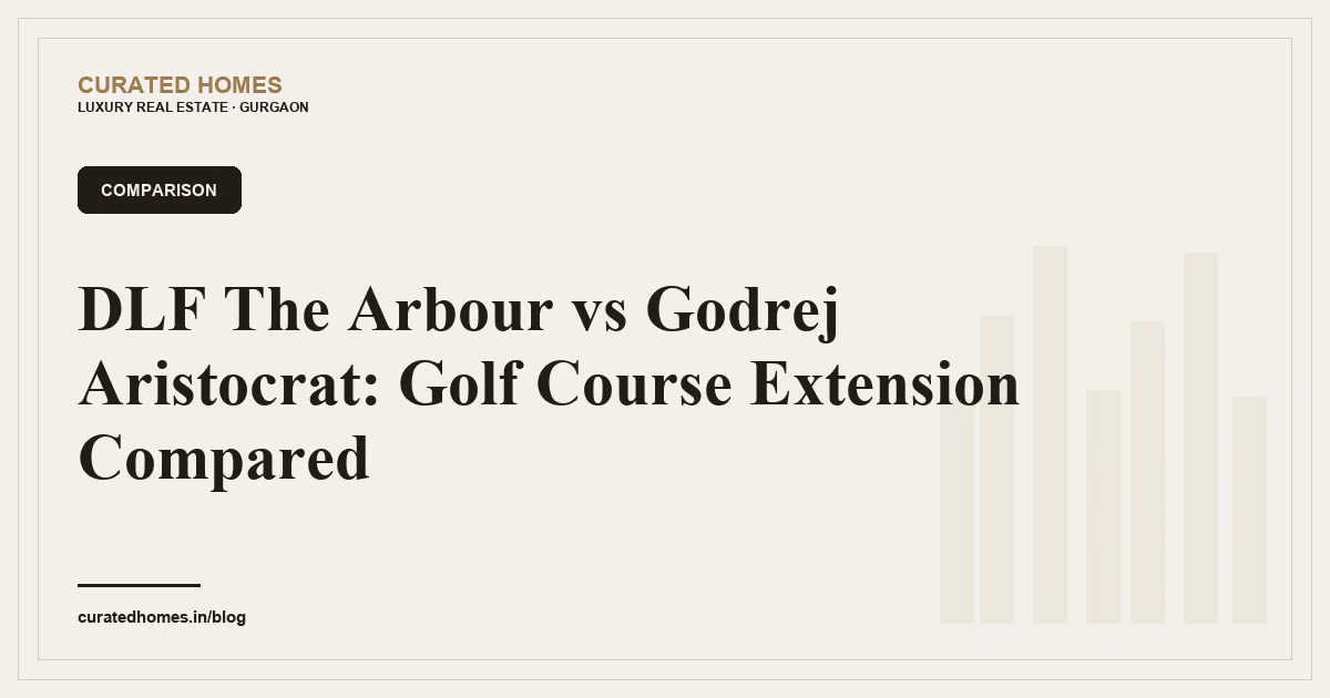 DLF The Arbour vs Godrej Aristocrat: Golf Course Extension Compared. comparison, Curated Homes Gurgaon luxury real estate blog