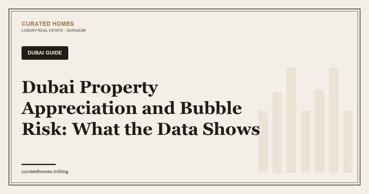 Dubai Property Appreciation and Bubble Risk: What the Data Shows. dubai guide, Curated Homes Gurgaon luxury real estate blog