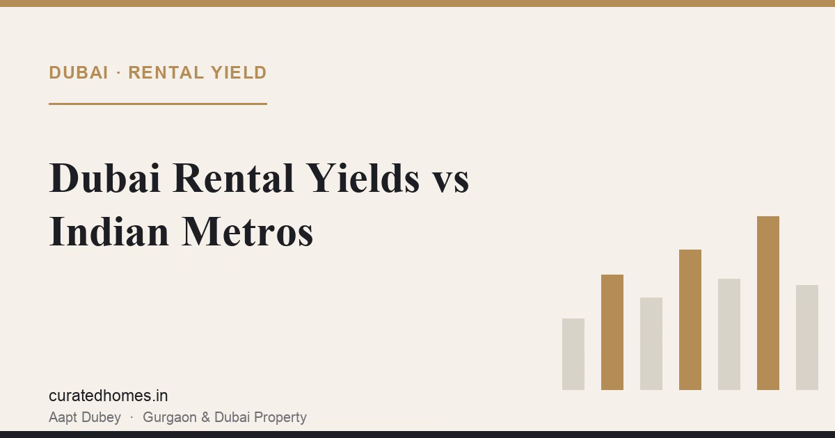 Dubai Rental Yields vs Indian Metros: The Real Numbers. dubai guide, Curated Homes Gurgaon luxury real estate blog