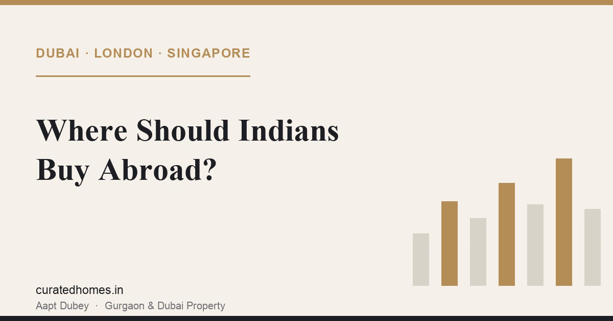 Dubai vs London vs Singapore for Indian Buyers. dubai guide, Curated Homes Gurgaon luxury real estate blog