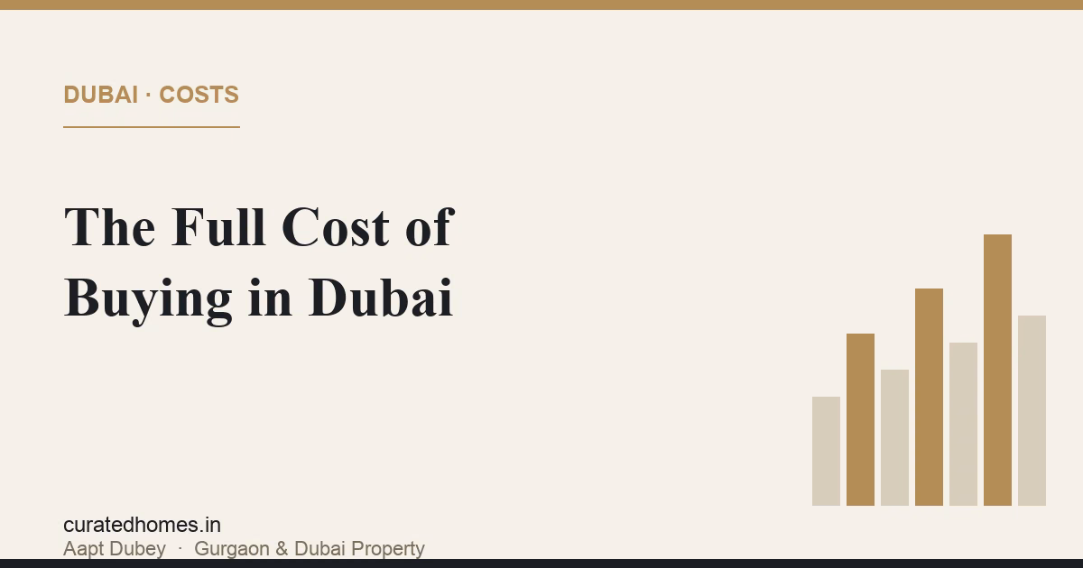 The Full Cost of Buying Property in Dubai: Fees, DLD and Service Charges. dubai guide, Curated Homes Gurgaon luxury real estate blog