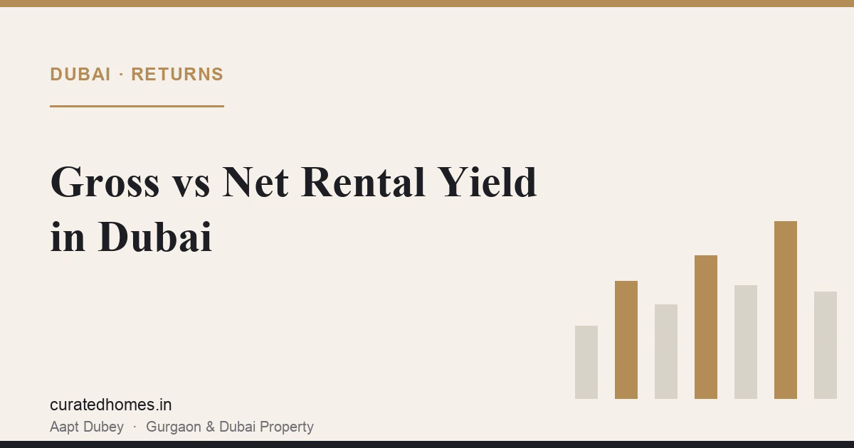 Gross vs Net Rental Yield in Dubai: What Service Charges Really Do. dubai guide, Curated Homes Gurgaon luxury real estate blog