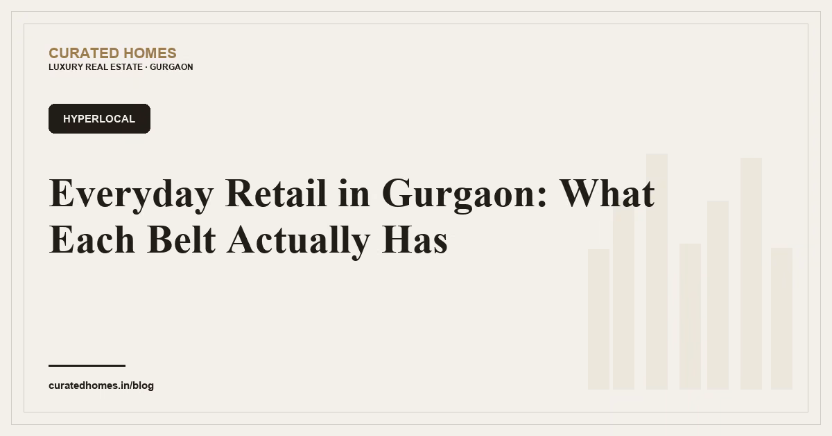 Everyday Retail in Gurgaon: What Each Belt Actually Has. hyperlocal, Curated Homes Gurgaon luxury real estate blog