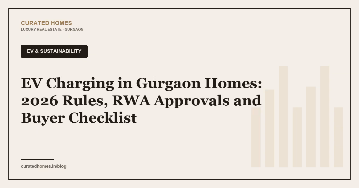 EV Charging in Gurgaon Homes: 2026 Rules, RWA Approvals and Buyer Checklist. ev & sustainability, Curated Homes Gurgaon luxury real estate blog