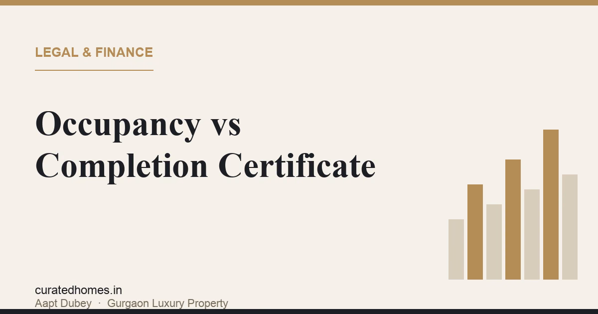 Occupancy Certificate vs Completion Certificate: What Gurgaon Buyers Must Know. legal & finance, Curated Homes Gurgaon luxury real estate blog