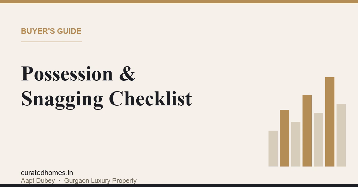 Possession and Snagging Checklist for a New Gurgaon Apartment. buyer's guide, Curated Homes Gurgaon luxury real estate blog