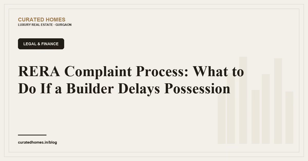 RERA Complaint Process: What to Do If a Builder Delays Possession. legal & finance, Curated Homes Gurgaon luxury real estate blog