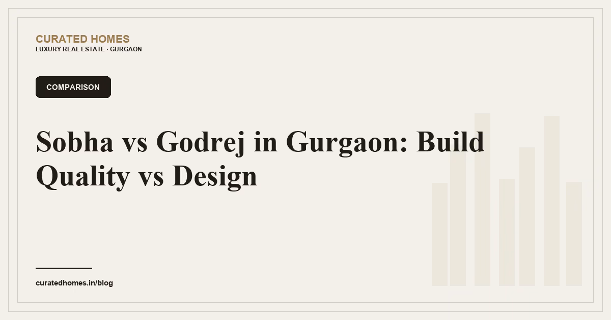 Sobha vs Godrej in Gurgaon: Build Quality vs Design. comparison, Curated Homes Gurgaon luxury real estate blog