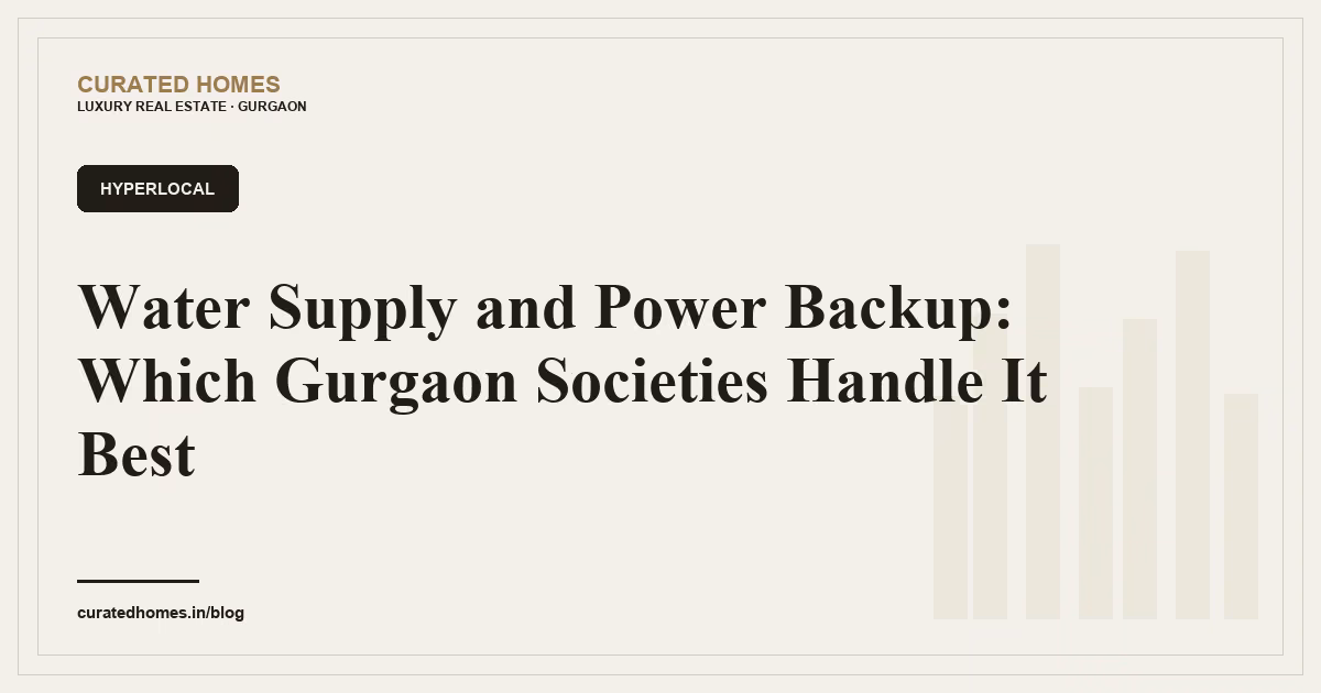 Water Supply and Power Backup: Which Gurgaon Societies Handle It Best. hyperlocal, Curated Homes Gurgaon luxury real estate blog