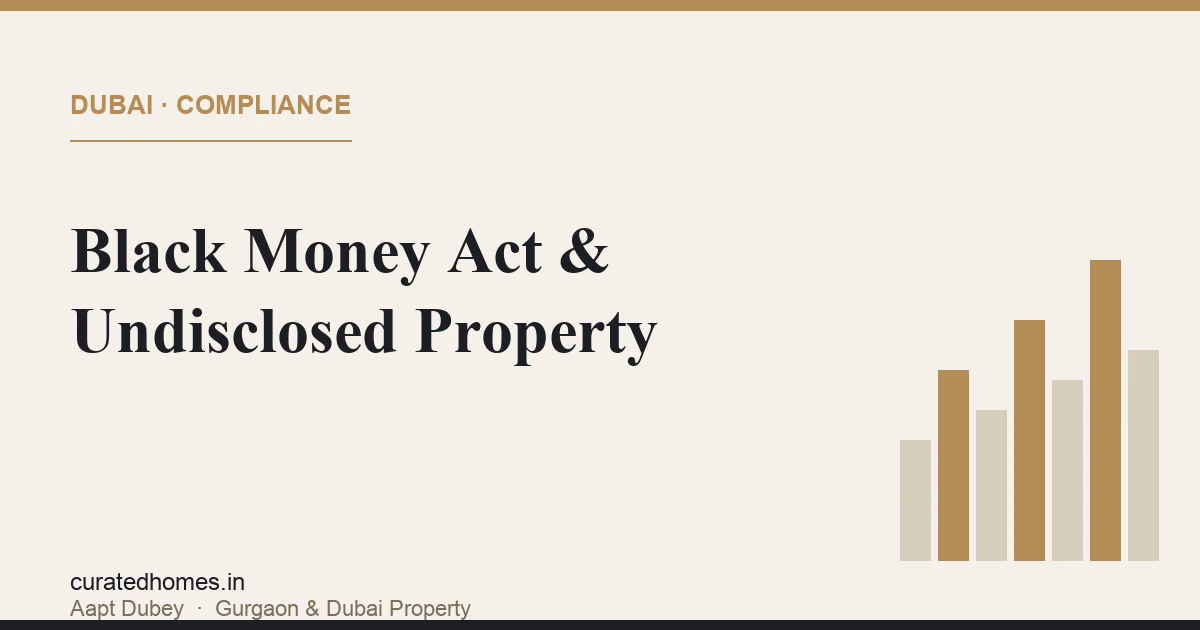 The Black Money Act and Undisclosed Dubai Property: The Real Risk. dubai guide, Curated Homes Gurgaon luxury real estate blog