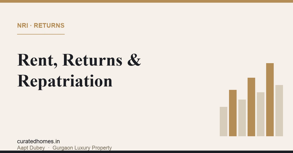 What a Gurgaon Luxury Home Yields an NRI: Rent, Returns and Repatriation. nri guide, Curated Homes Gurgaon luxury real estate blog